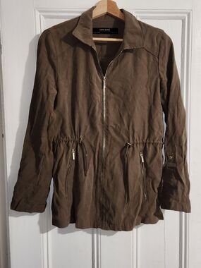 Zara Brown Drawstring Utility Jacket